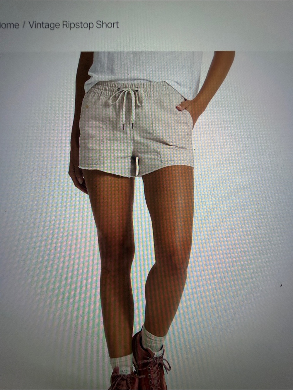Vintage Ripstop Women's Drawstring Shorts - suede color